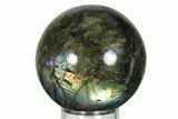 Flashy, Polished Labradorite Sphere - Great Color Play #227304-1